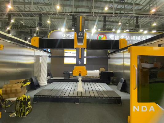 5 축 CNC 라우터 20kW BT40 스핀들 정밀 돌 절단용 5 축 동시 제어 및 하이브리드 테이블 디자인