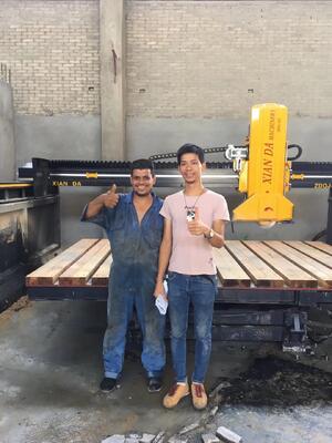 적외선 브릿지 톱 레이저 석재 PLC 절단기, 대형 대리석 및 화강암 슬래브 가공에 적합