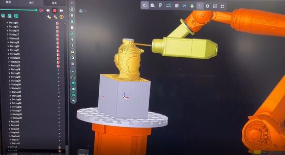 6 축 CNC 로봇 돌 절단 기계와 인터폴레이트 제어 및 BT40 스핀들 최대 3100mm까지 대용량 조각