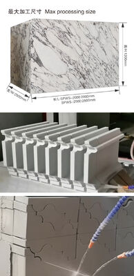 2000mm*2500mm*1200mm 최대 처리 크기, 7.5kw 주 모터 및 20-40m/s 와이어 속도를 갖춘 발포 세라믹 다이아몬드 와이어 톱 기계