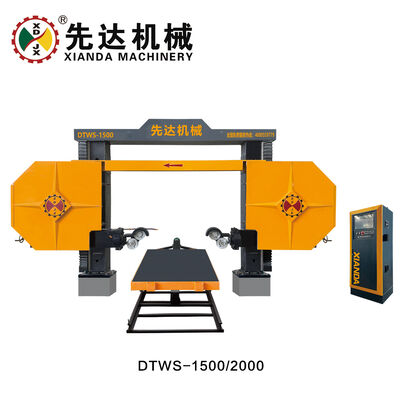 CNC 다이아몬드 와이어 톱 기계 1500x3000x1200mm 최대 처리 크기, 11kw 주 모터 및 360 ° 회전