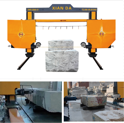 대형 석재 블록 절단을 위한 갠트리 이동식 CNC PLC 와이어톱 기계
