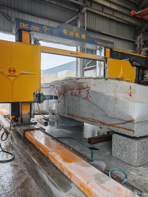 큰 돌 블록 절단용 4 플라이 휠이있는 Gantry 이동식 CNC 와이어 톱 기계 3500 × 3500 × 2200 mm