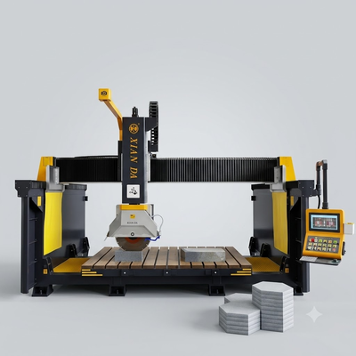5 축 CNC 브릿지 톱 절단 기계 360 ° 블레이드 회전 및 돌 제조를위한 3200x2000mm 처리 크기